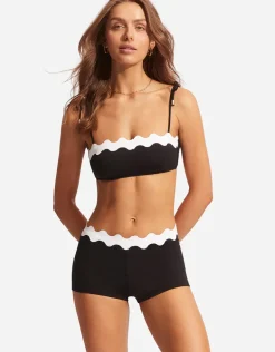 Gia Ric Rac Boyleg Bikini Pant - Black