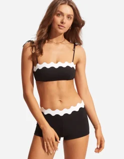 Gia Ric Rac Boyleg Bikini Pant - Black