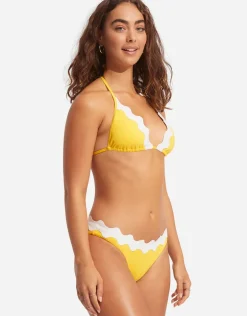 Gia Ric Rac Slide Tri Bikini Top - Citron