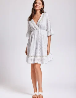 Giorgia 3/4 Sleeve Dress - White