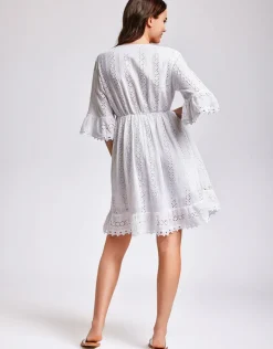 Giorgia 3/4 Sleeve Dress - White