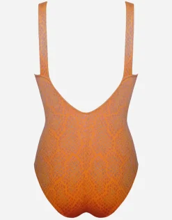 Glance Banded Swimsuit - Metallic Apricot