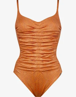 Glance Ruched Underwired Swimsuit - Metallic Apricot