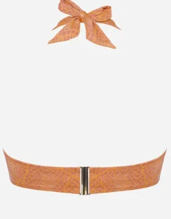 Glance Underwired Halter Bikini Top - Metallic Apricot