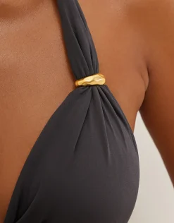 Graffiti Bia Tube Bikini Top - Grey