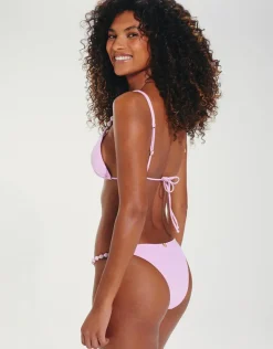 Grenadine Beads Parallel Tri Bikini Top - Lilac