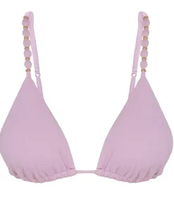 Grenadine Beads Parallel Tri Bikini Top - Lilac
