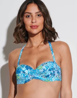 Haiti Twist Bandeau Bikini Top - Turquoise