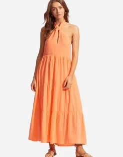 Halter Neck Dress - Cantaloupe