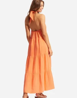 Halter Neck Dress - Cantaloupe