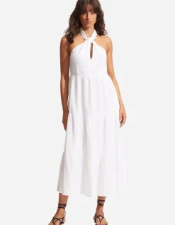 Halter Neck Dress - White