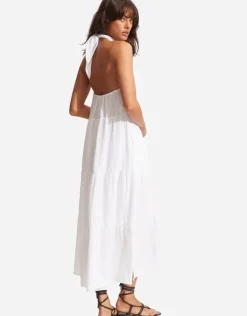 Halter Neck Dress - White