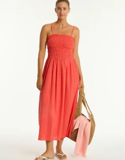 Heatwave Bandeau Dress - Flame