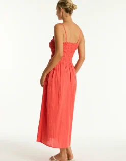 Heatwave Bandeau Dress - Flame