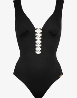 Heroines Plunge Swimsuit - Black