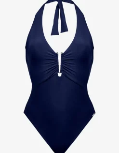 Honesty Halter Swimsuit - Navy Blue