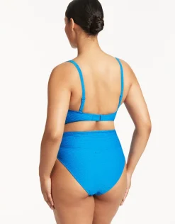 Honeycomb Cross Front Multi-Fit Bikini Top - Capri Blue