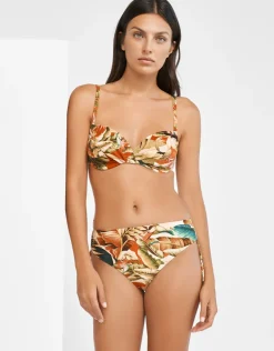 Hypnotic Adjustable Bikini Pant - Sepia Leaves