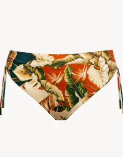 Hypnotic Adjustable Bikini Pant - Sepia Leaves