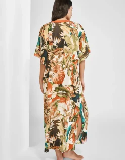 Hypnotic Maxi Kaftan - Sepia Leaves