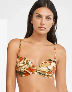 Hypnotic Underwired Bikini Top - Sepia Leaves