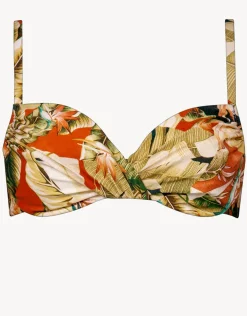 Hypnotic Underwired Bikini Top - Sepia Leaves