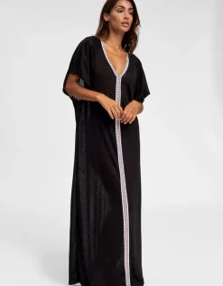 Inca Abaya Dress - Black and White