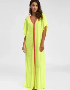 Inca Abaya Dress - Lemon