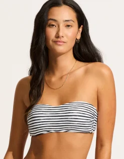 Isla Palm Bustier Bandeau Bikini Top - White