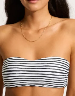 Isla Palm Bustier Bandeau Bikini Top - White