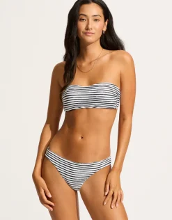 Isla Palm Reversible Hipster Bikini Pant - White