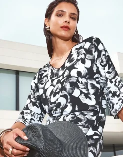 Island Beach Dress - Black and White