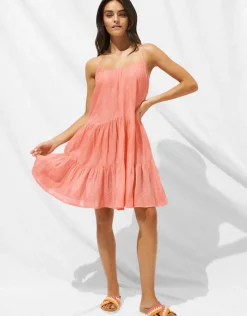 Island Nostalgia Mini Dress - Ocean Coral