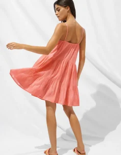 Island Nostalgia Mini Dress - Ocean Coral