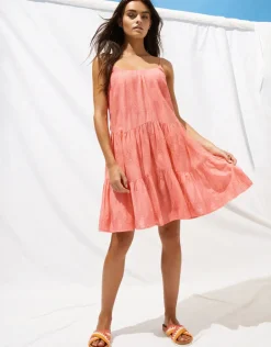 Island Nostalgia Mini Dress - Ocean Coral