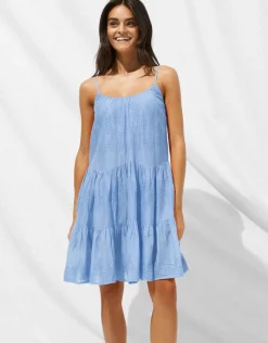 Island Nostalgia Mini Dress - Cornflower