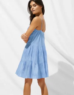 Island Nostalgia Mini Dress - Cornflower
