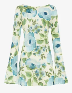 Isles Memento Long Sleeve Mini Dress - Watercolour