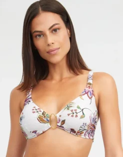 Jasmine Underwired Bikini Top - White Floral