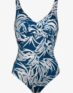Jean Breeze Twist Front Swimsuit - Denim White