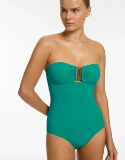 Jetset Bandeau Swimsuit - Mineral Green