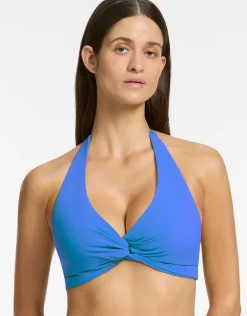 Jetset D DD Twist Front Bikini Top - Tide Blue