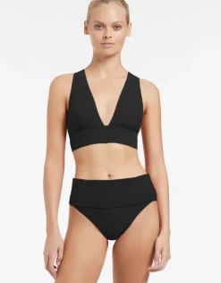 Jetset Fold Down Bikini Pant - Black