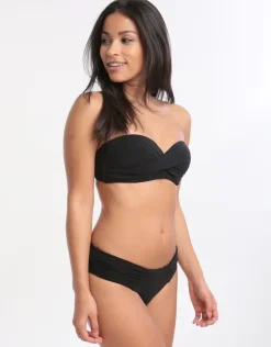 Jetset Gathered Side Bikini Bottom - Black