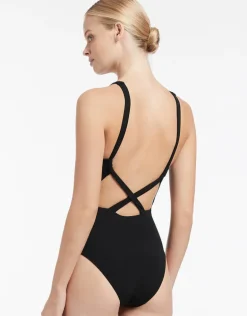 Jetset High Neck Swimsuit - Black