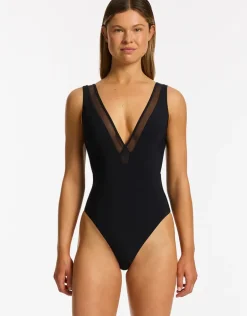 Jetset Lure Plunge Swimsuit - Black