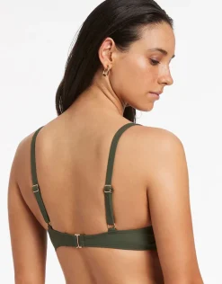 Jetset Trim C-D Bikini Top - Olive
