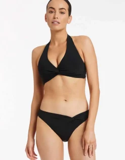 Jetset Twist Front Bikini Pant - Black