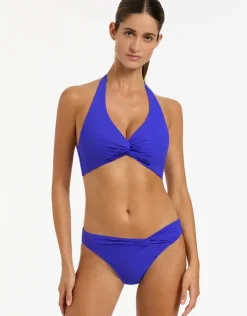 Jetset Twist Front Bikini Pant - Sapphire