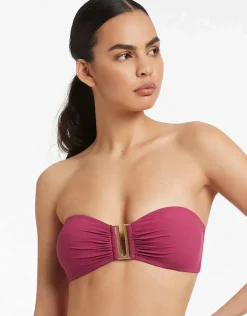 Jetset U Trim Bandeau Bikini Top - Orchid